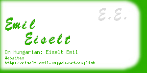 emil eiselt business card